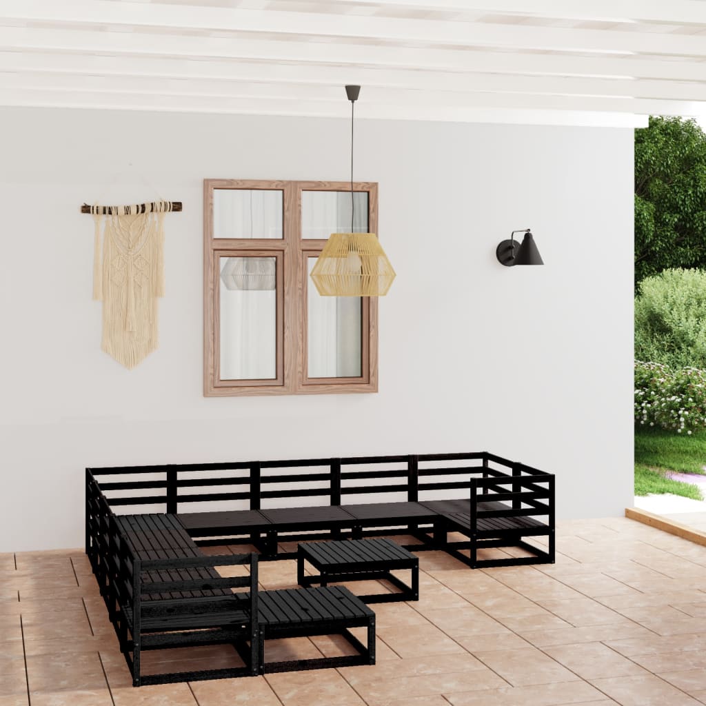 vidaXL Set Divani da Giardino 12 pz in Legno Massello di Pino