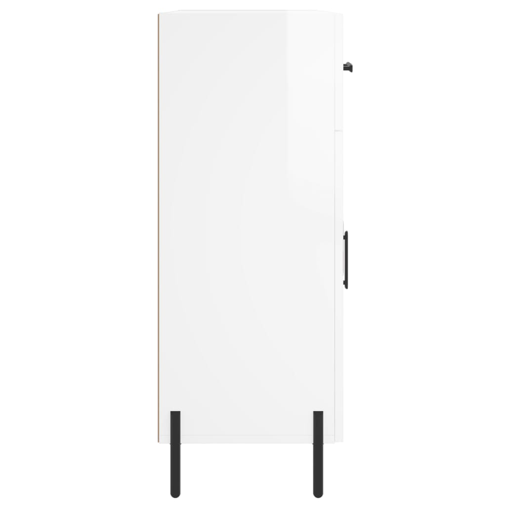 vidaXL Credenza 69,5x34x90 cm in Legno Multistrato Bianco Lucido