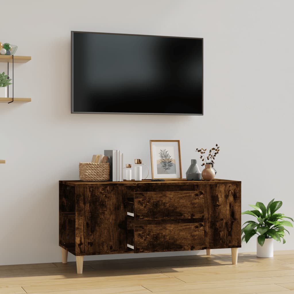 vidaXL Mobile Porta TV Rovere Fumo 102x44,5x50 cm in Legno Multistrato