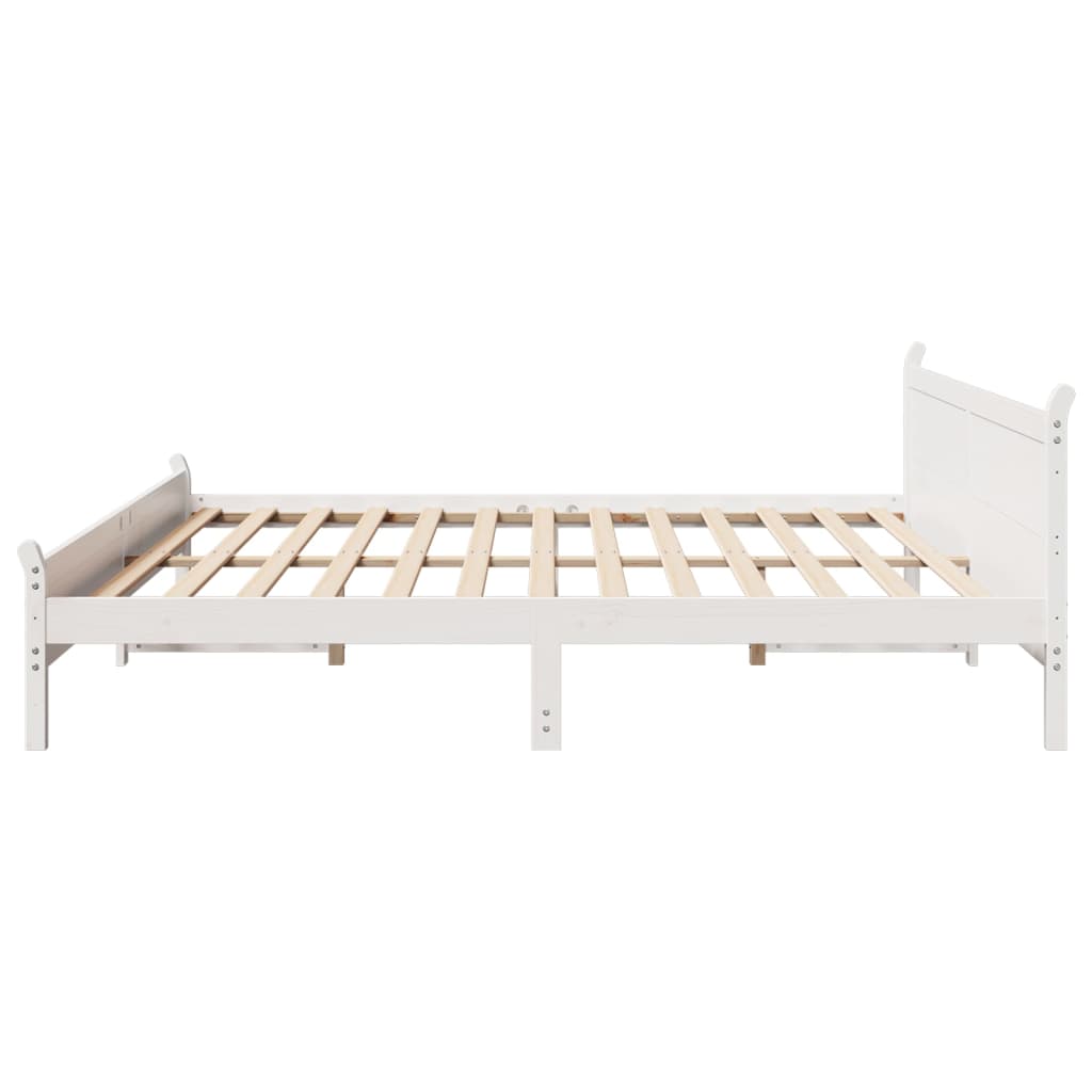 vidaXL Letto senza Materasso Bianco 180x200 cm Legno Massello di Pino