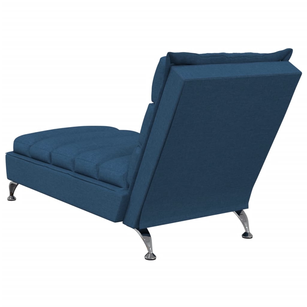 vidaXL Chaise Longue con Cuscini Blu in Tessuto