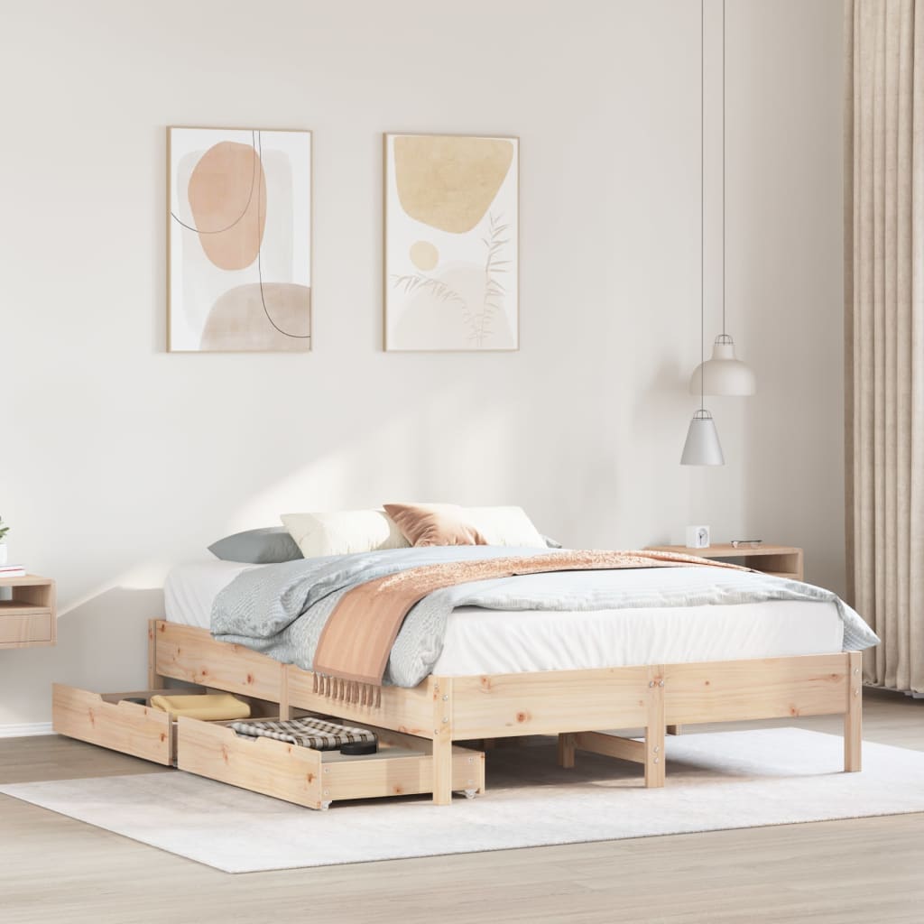 vidaXL Letto senza Materasso 140x190 cm in Legno Massello di Pino