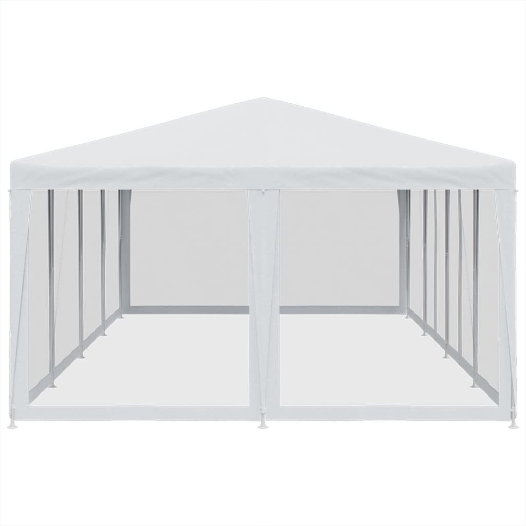 vidaXL Tenda per Feste con 12 Pareti Laterali in Rete Bianco 8x4m HDPE