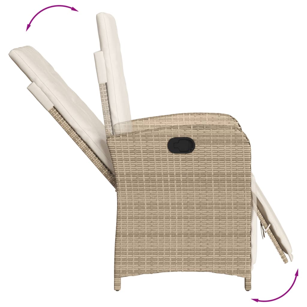 vidaXL Set da Pranzo da Giardino 9 pz con Cuscini Beige in Polyrattan