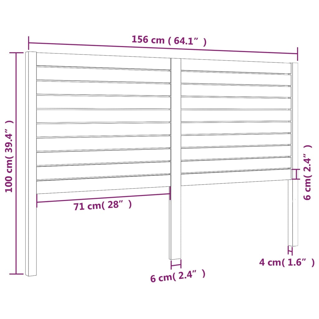 vidaXL Testiera per Letto Bianca 156x4x100cm in Legno Massello di Pino