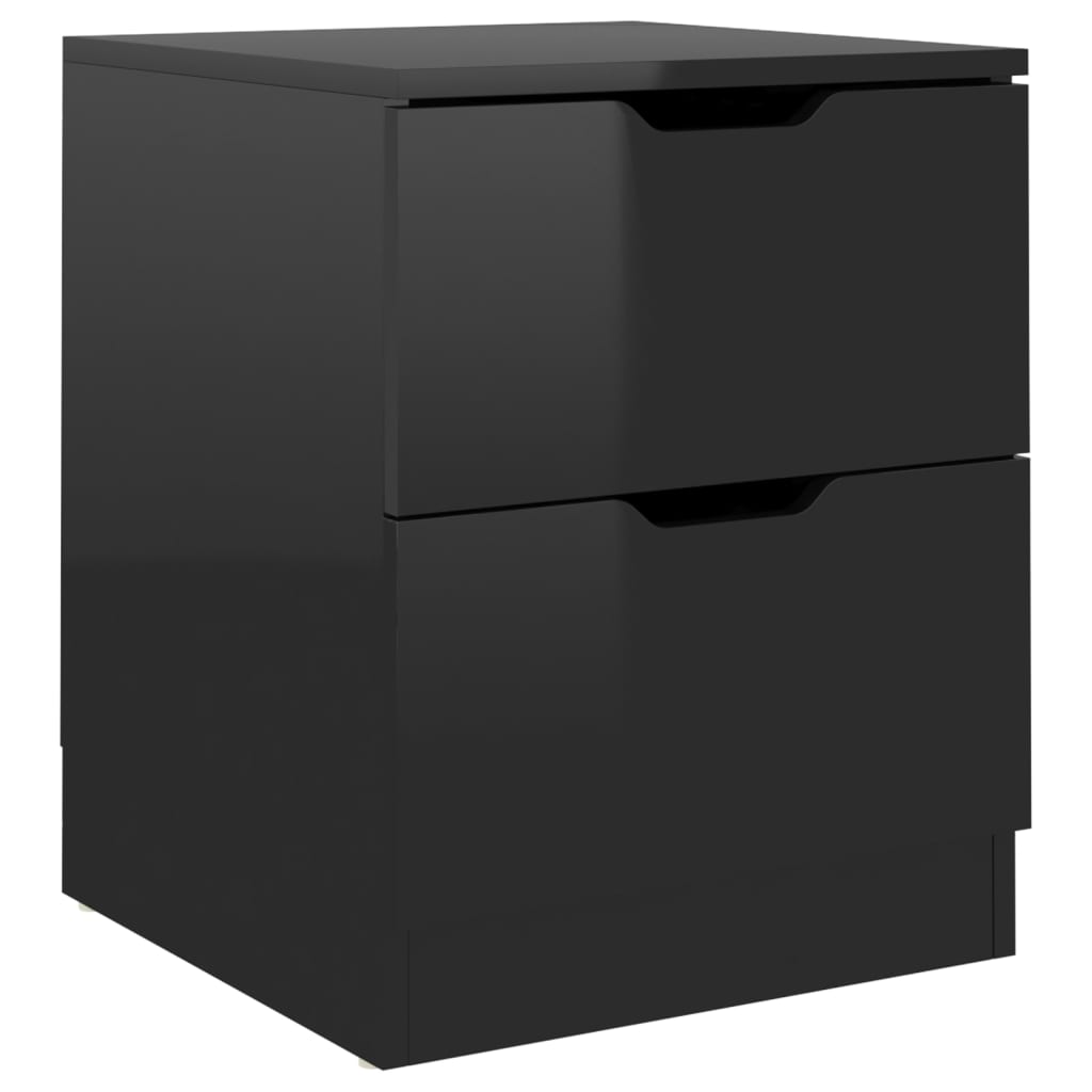 vidaXL Comodini 2 pz Nero Lucido 40x40x50 cm in Legno Multistrato