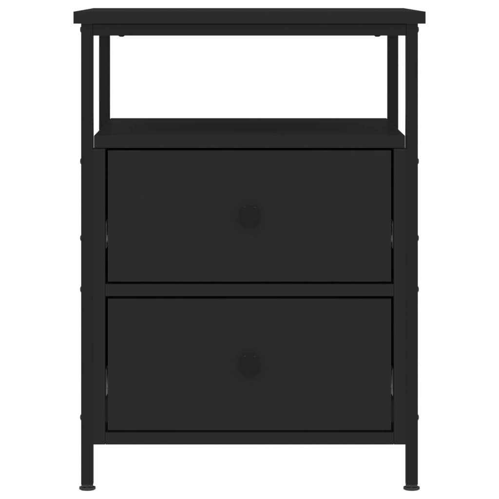 vidaXL Comodino Nero 44x45x60 cm in Legno Multistrato