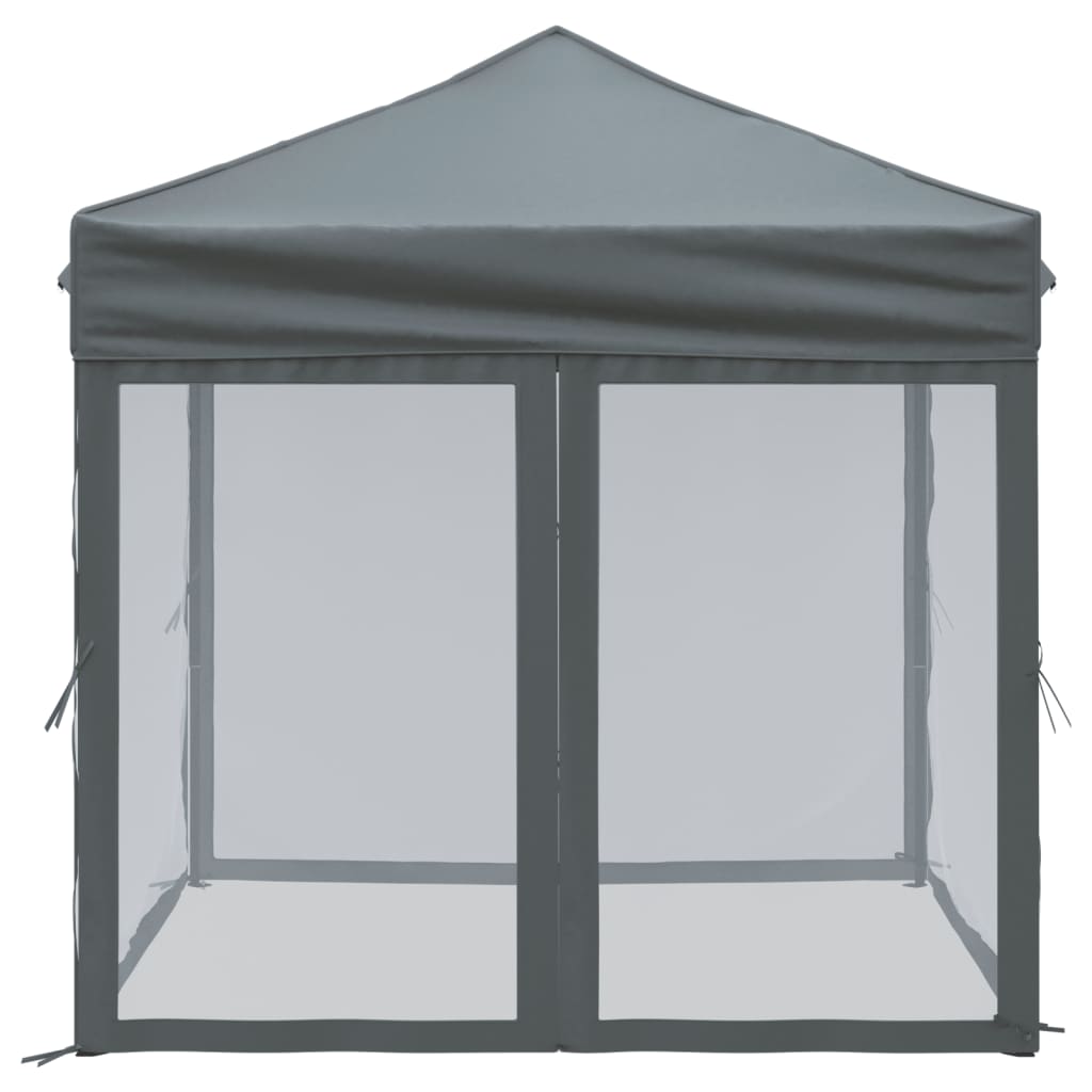 vidaXL Tenda per Feste Pieghevole con Pareti Laterali Antracite 2x2 m