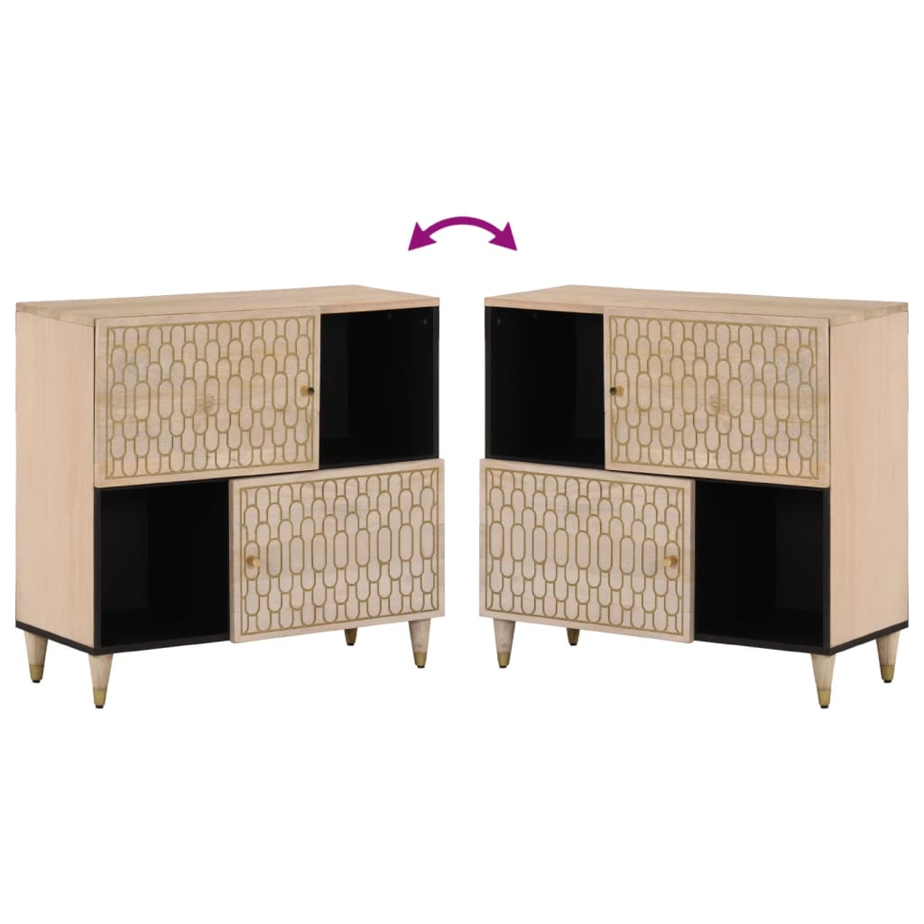 vidaXL Credenza 80x33x75 cm in Legno Massello di Mango