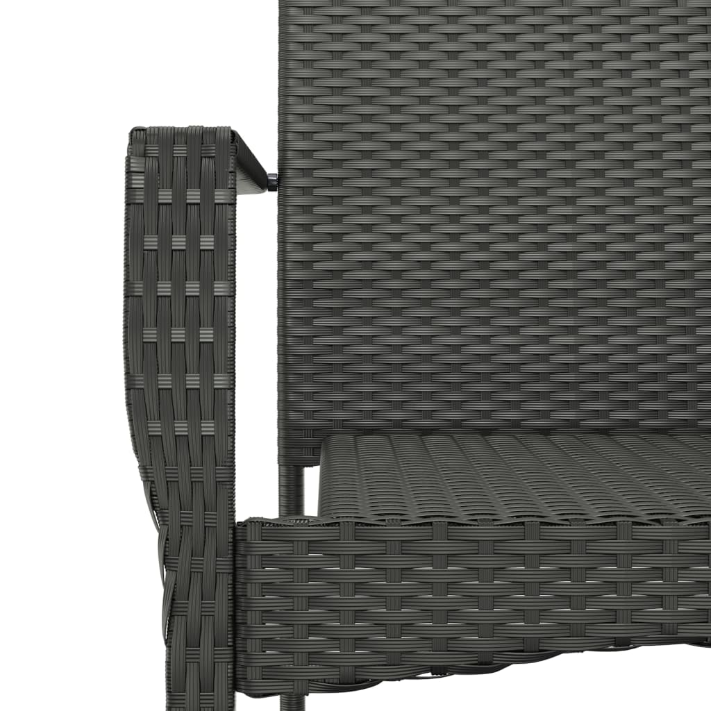 vidaXL Set da Pranzo da Giardino 7 pz Nero con Cuscini in Polyrattan