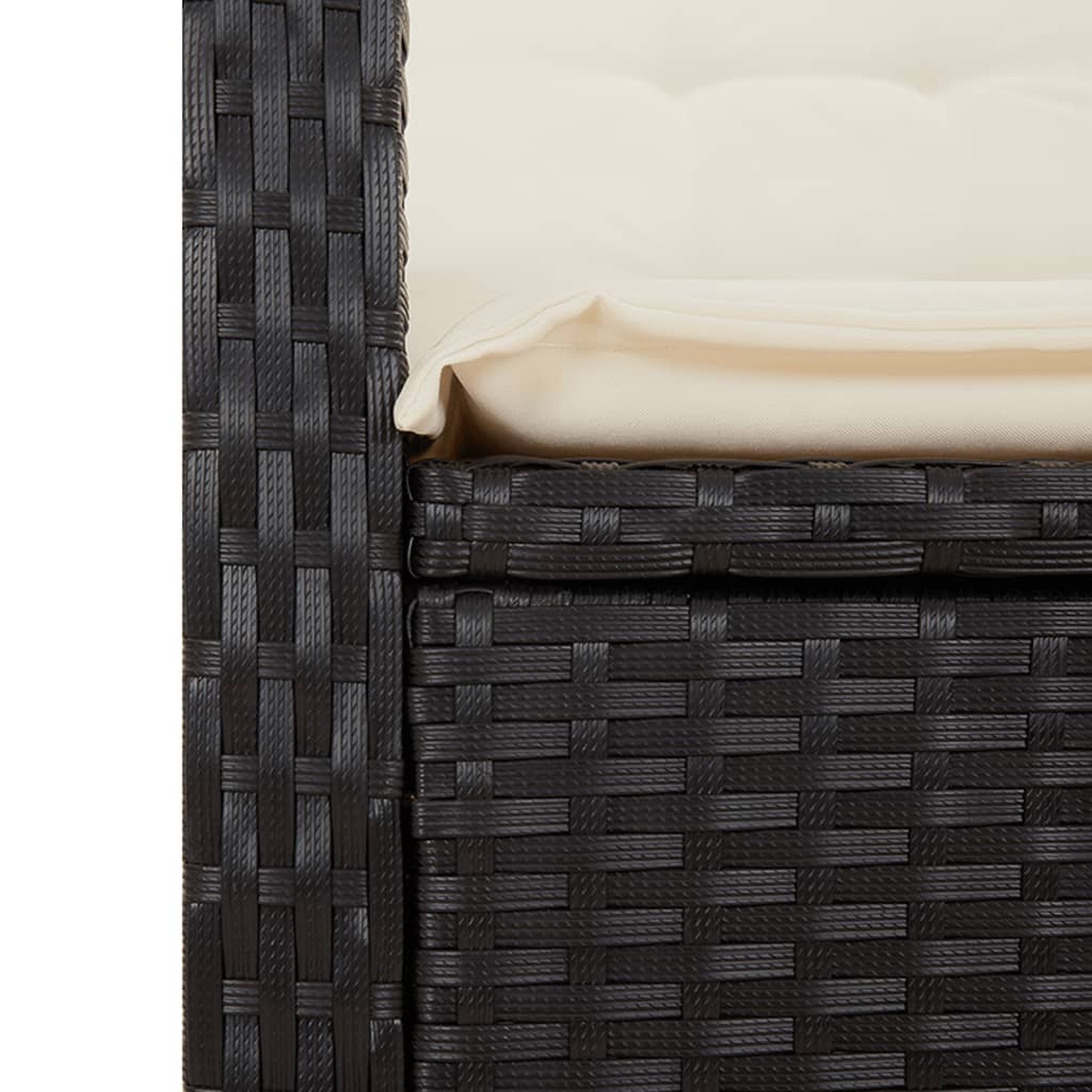 vidaXL Set da Pranzo da Giardino 5 pz Nero con Cuscini in Polyrattan