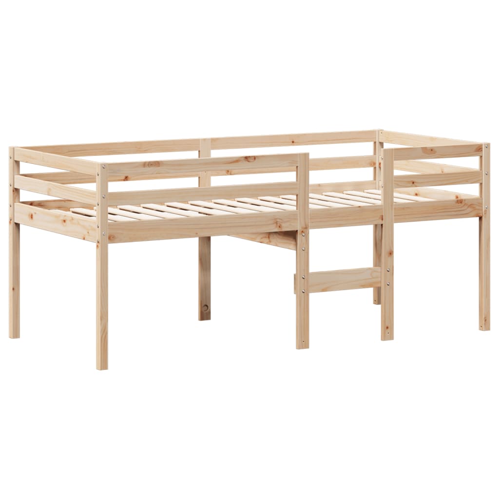 vidaXL Letto a Soppalco con Tetto 75x190 cm in Legno Massello di Pino