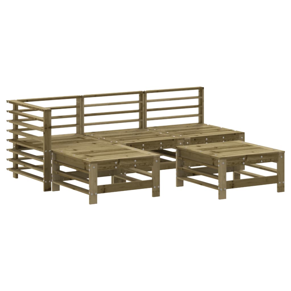 vidaXL Set Salotto da Giardino 5 pz in Legno Impregnato di Pino