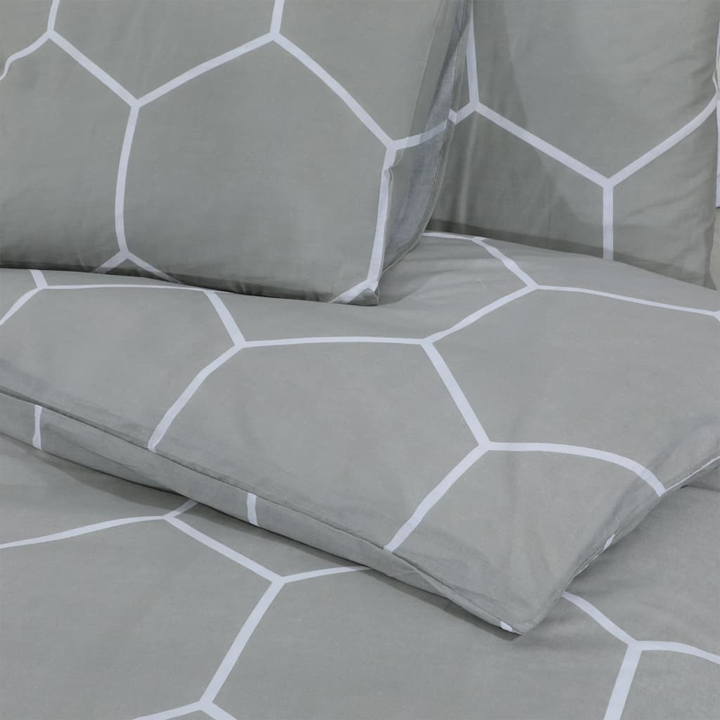 vidaXL Set Copripiumino Grigio 220x240 cm in Cotone