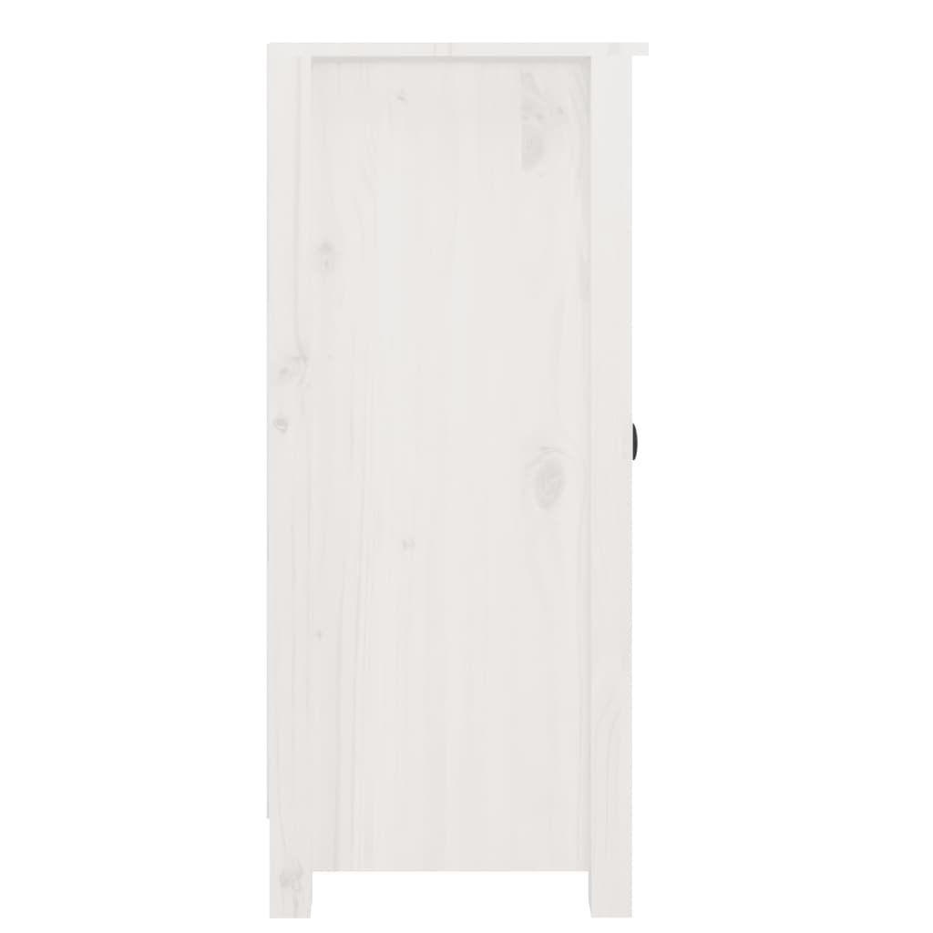 vidaXL Credenze 2 pz Bianche 39x35x80 cm in Legno Massello di Pino