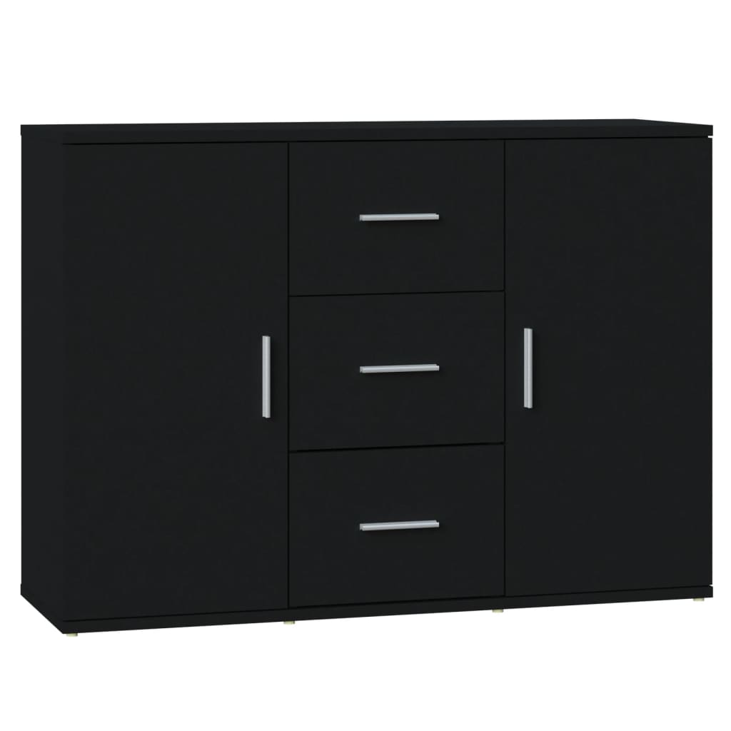 vidaXL Credenza Nera 91x29,5x65 cm in Legno Multistrato