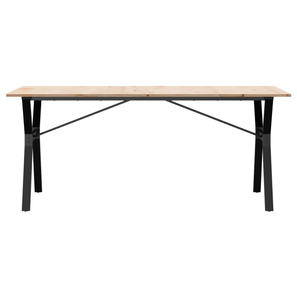 vidaXL Tavolo da Pranzo Telaio a Y 180x90x75 cm Massello Pino e Ghisa