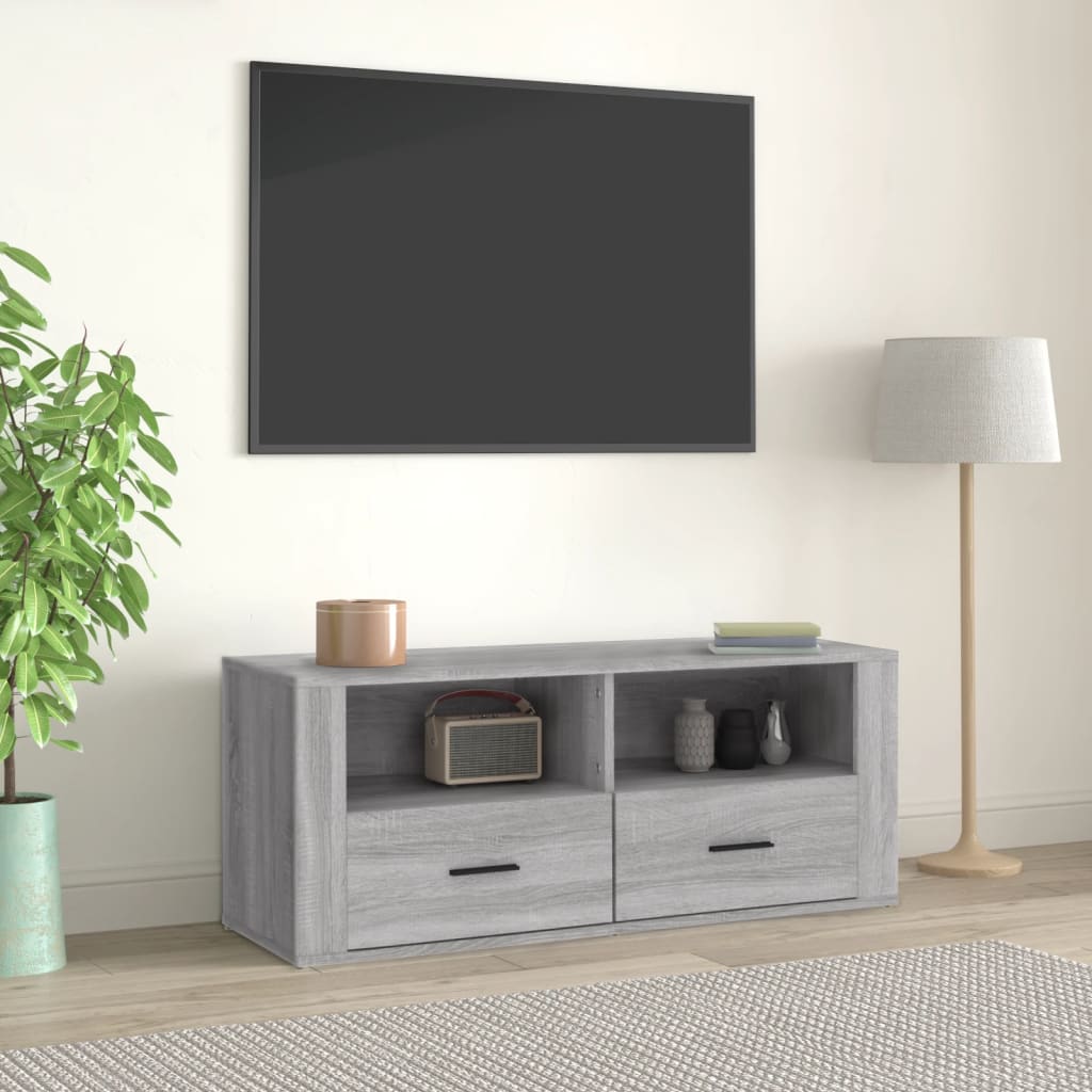 vidaXL Mobile TV Grigio Sonoma 100x35x40 cm in Legno Multistrato