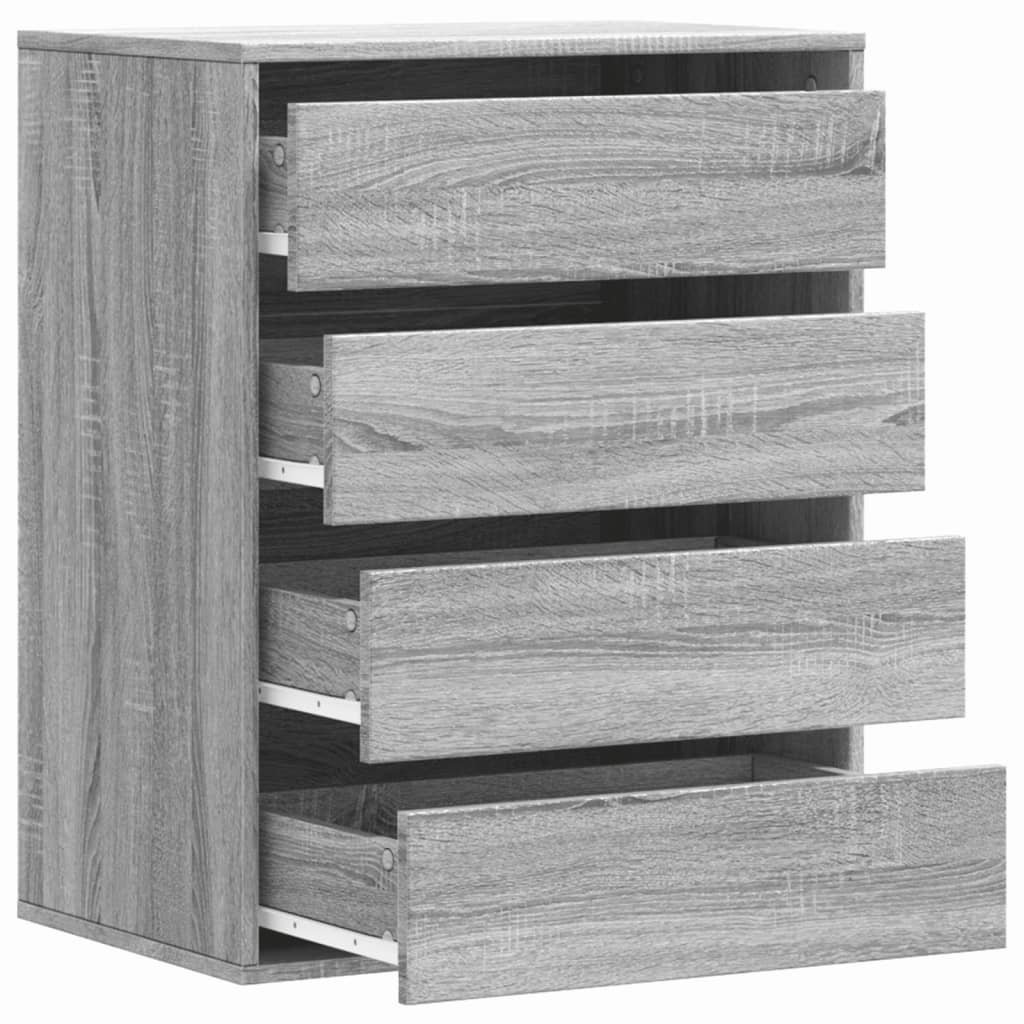 vidaXL Cassettiera Angolare Grigio Sonoma 60x41x76cm Legno Multistrato