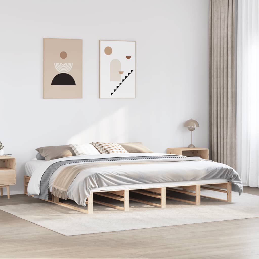 vidaXL Letto senza Materasso 200x200 cm in Legno Massello di Pino