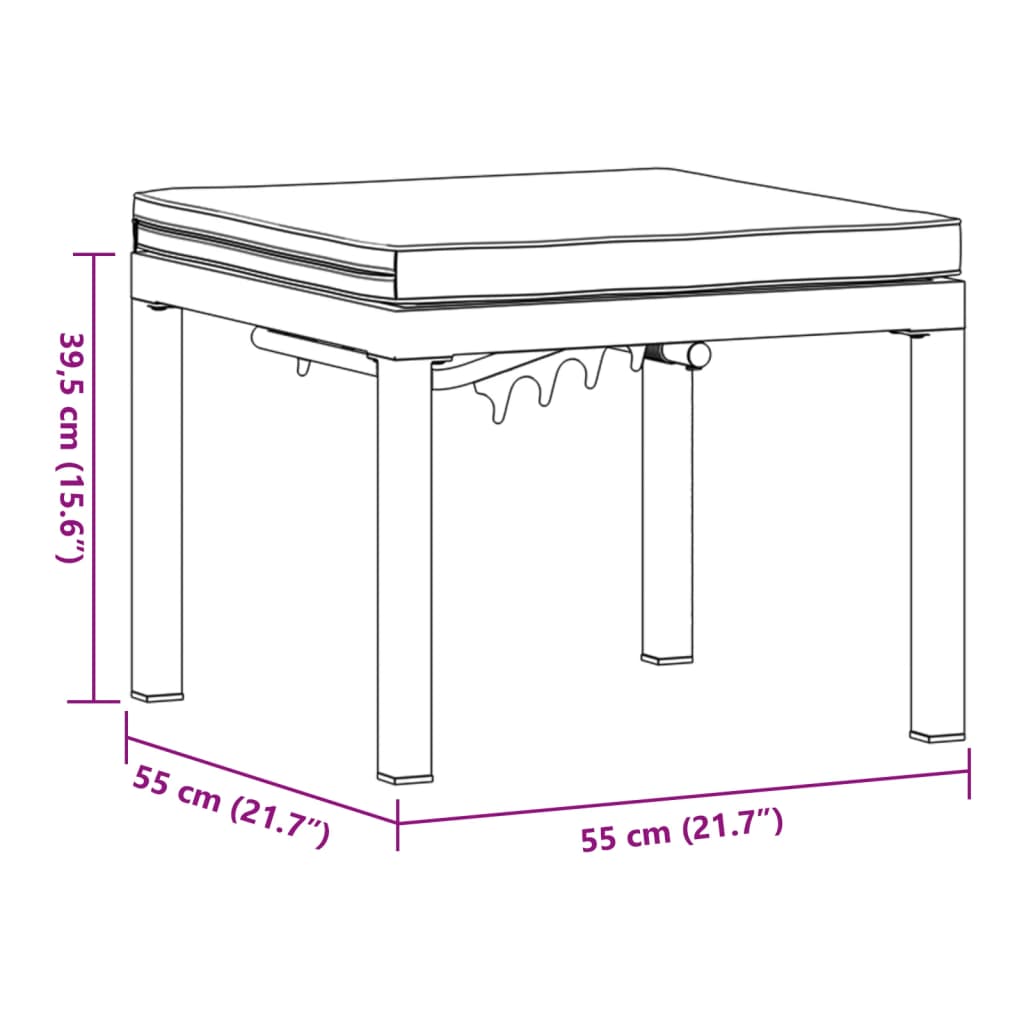 vidaXL Panche Giardino con Cuscini 2pz Nere Acciaio Verniciato Polvere