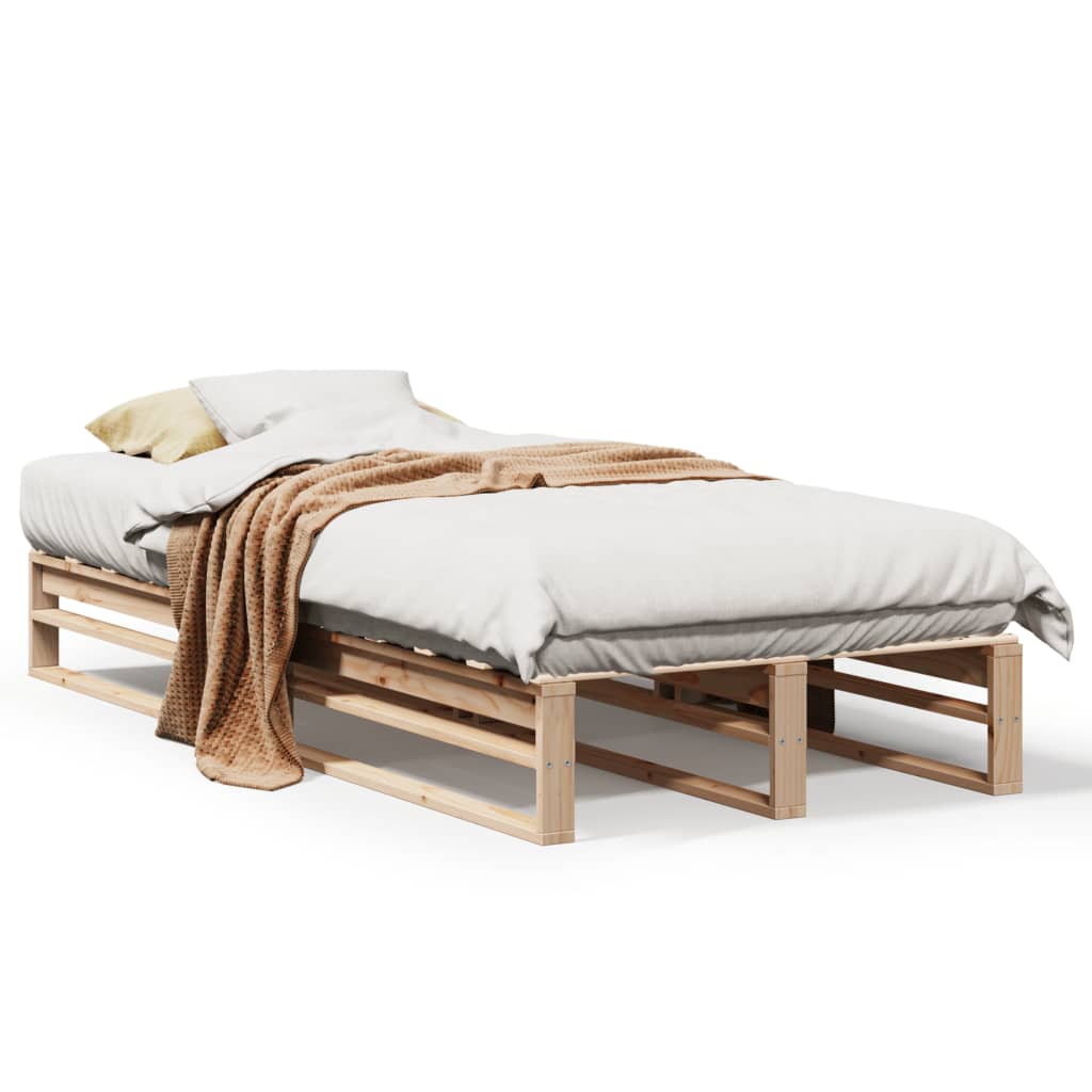 vidaXL Letto senza Materasso 75x190 cm in Legno Massello Pino