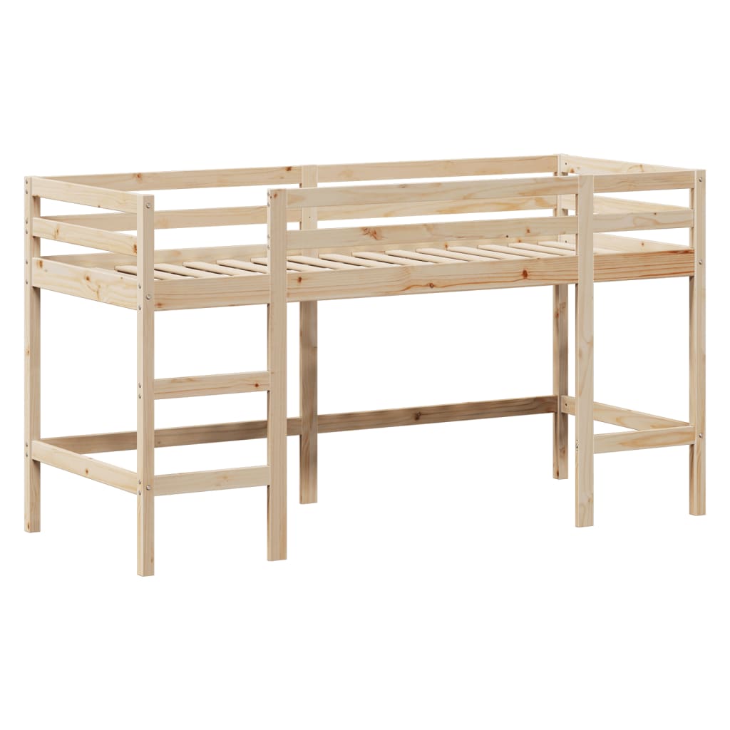 vidaXL Letto Soppalco con Scala e Tetto 80x200 cm Legno Massello Pino