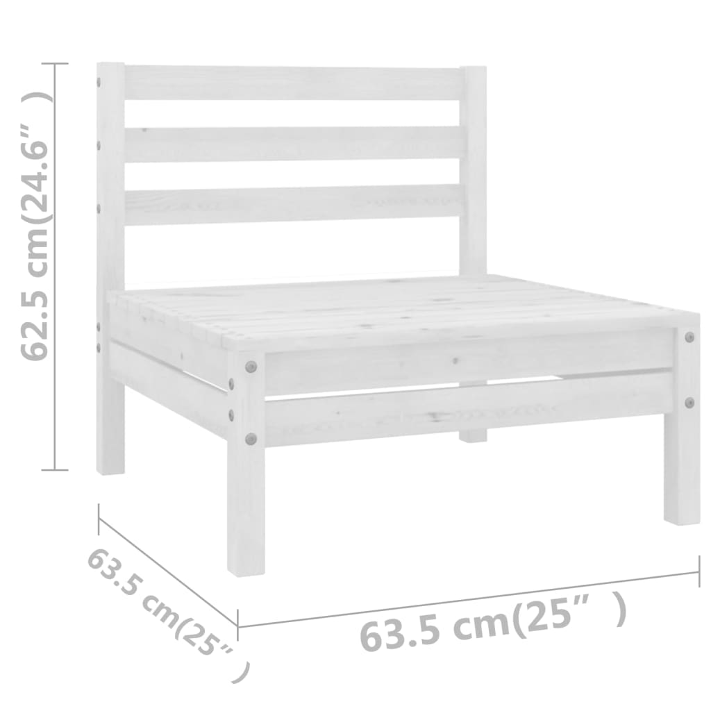 vidaXL Set Salotto da Giardino 11 pz in Legno Massello di Pino Bianco