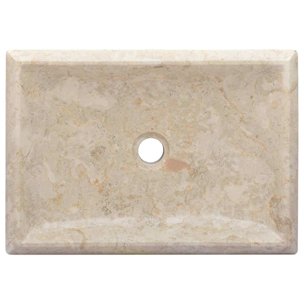 vidaXL Lavandino Crema 50x35x10 cm in Marmo