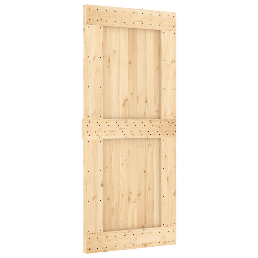 vidaXL Porta Scorrevole con Set Hardware 90x210 cm Legno Massello Pino