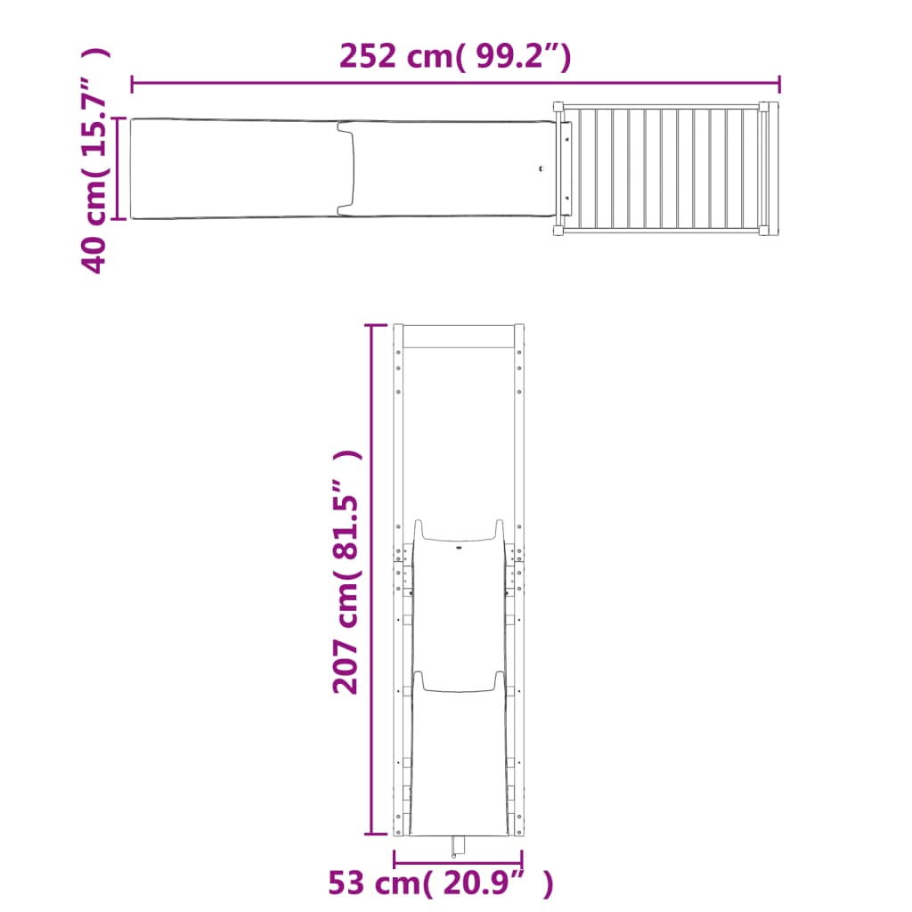 vidaXL Set da Gioco da Esterno in Legno Massello di Pino