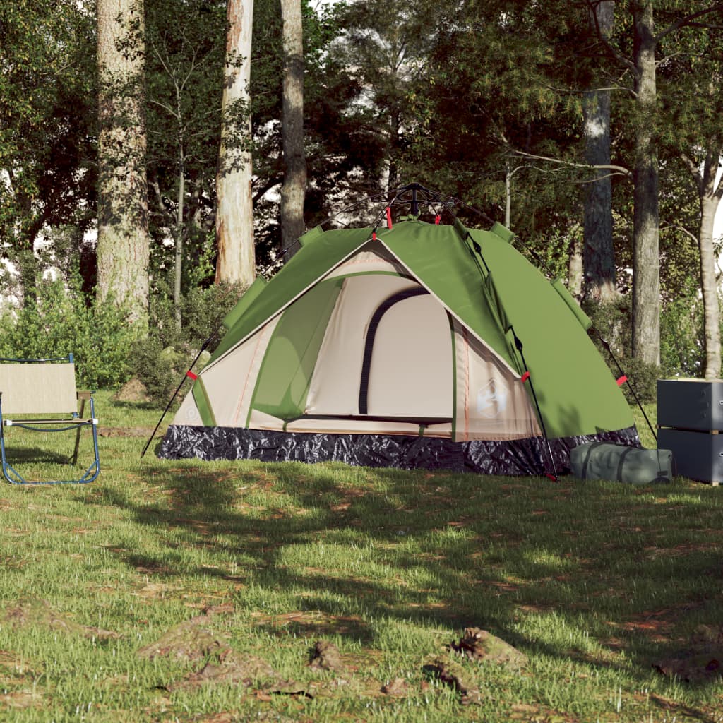 vidaXL Tenda a Cupola da Campeggio 2 Persone Verde a Rilascio Rapido