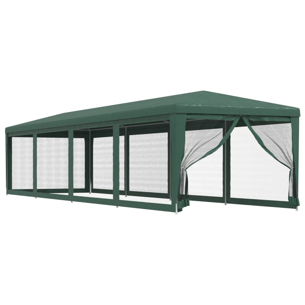 vidaXL Tenda per Feste con 10 Pareti Laterali in Rete Verde 3x12m HDPE