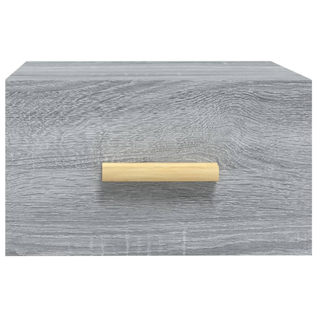 vidaXL Comodini a Muro 2 pz Grigio Sonoma 35x35x20 cm