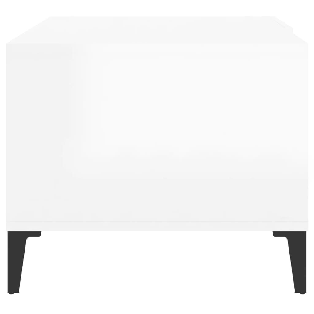 vidaXL Tavolino da Salotto Bianco Lucido 90x50x40 cm Legno Multistrato