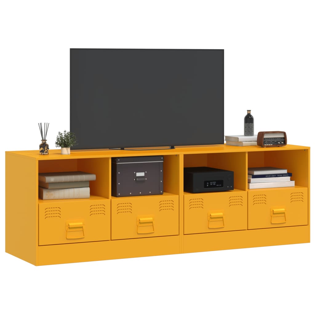 vidaXL Mobili TV 2 pz Giallo Senape 67x39x44 cm in Acciaio