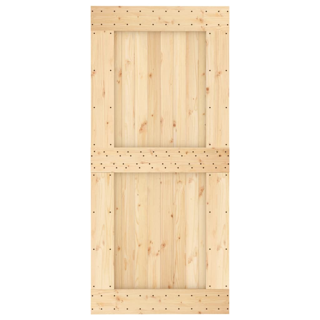 vidaXL Porta Scorrevole con Set Hardware 95x210 cm Legno Massello Pino