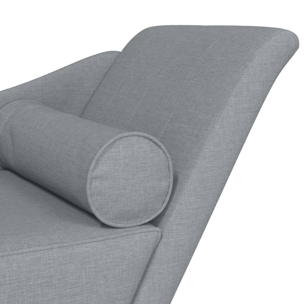 vidaXL Chaise Longue con Cuscini Grigio Chiaro in Tessuto