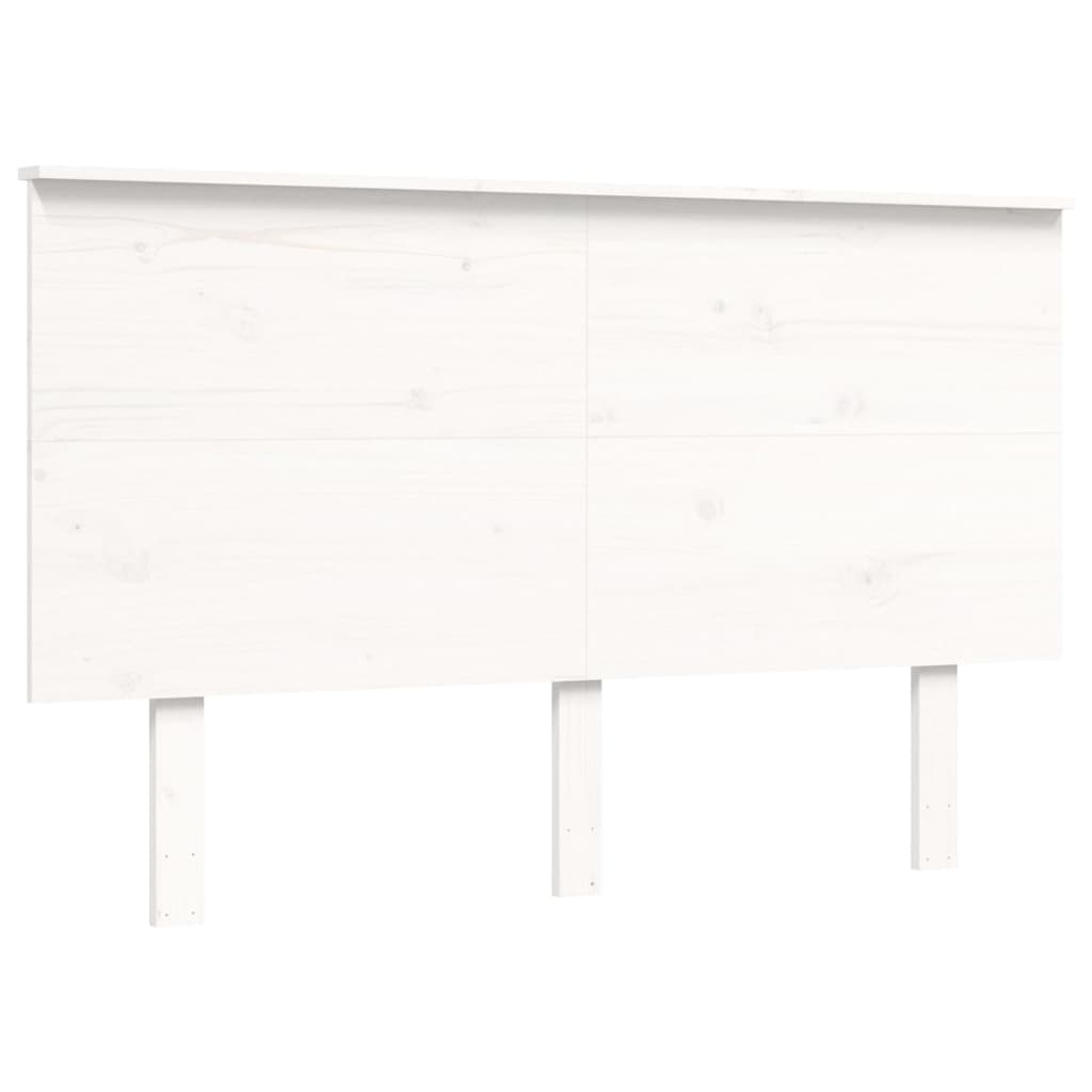 vidaXL Giroletto con Testiera Bianco Small Double Legno Massello