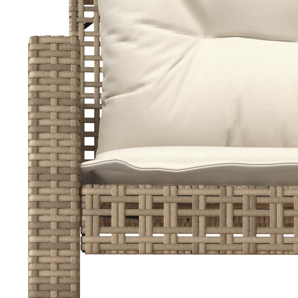 vidaXL Set Divano da Giardino 4 pz con Cuscini Beige Polyrattan Vetro