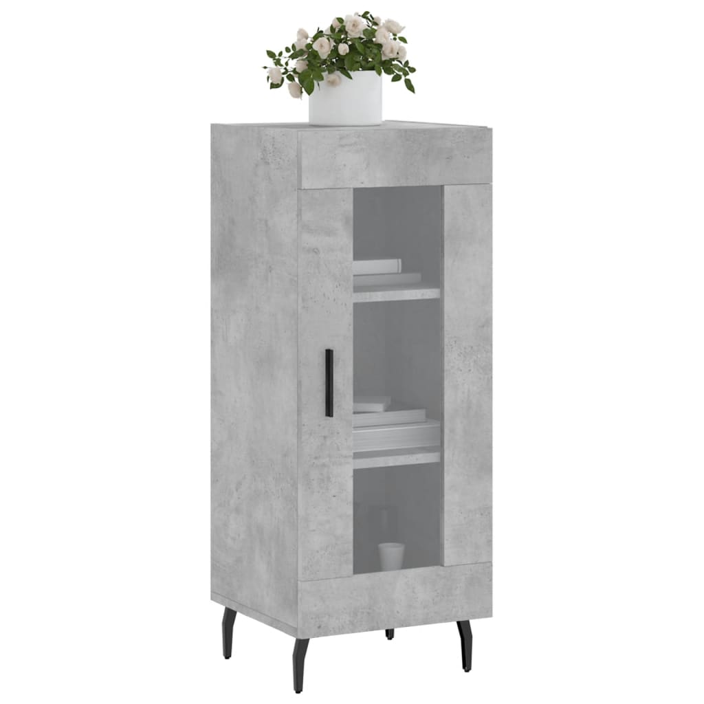 vidaXL Credenza Grigio Cemento 34,5x34x90 cm in Legno Multistrato