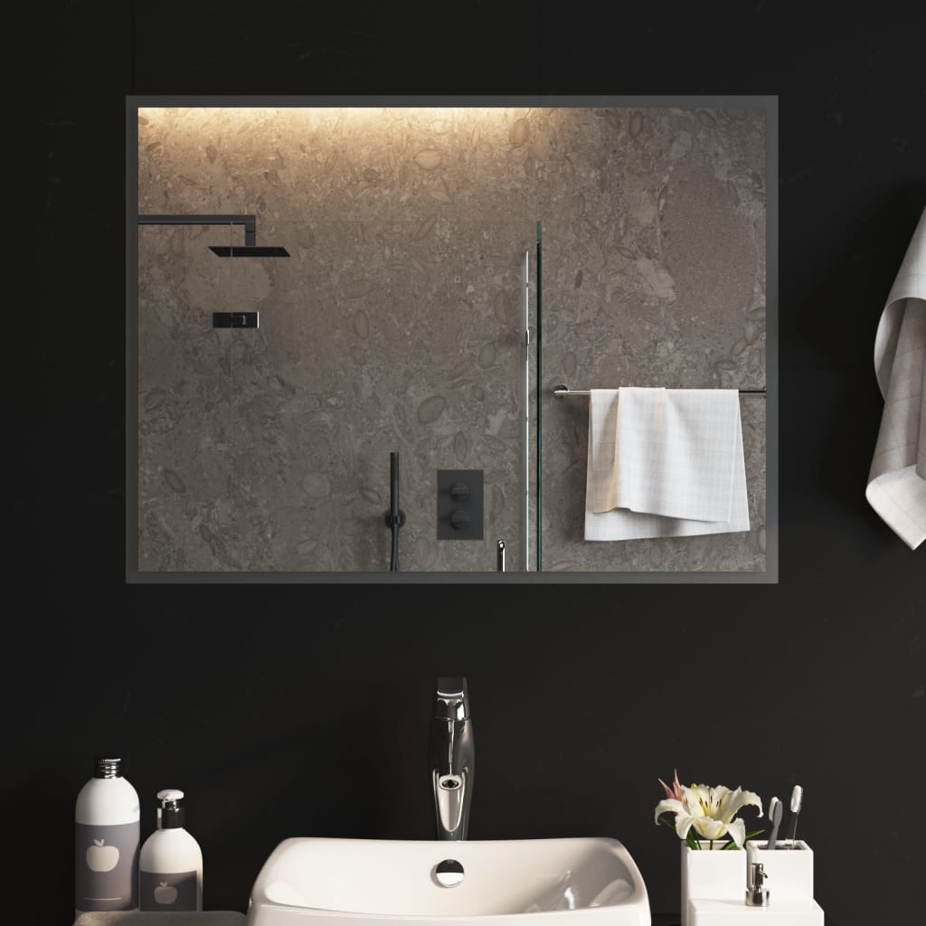 vidaXL Specchio da Bagno con Luci LED 60x80 cm