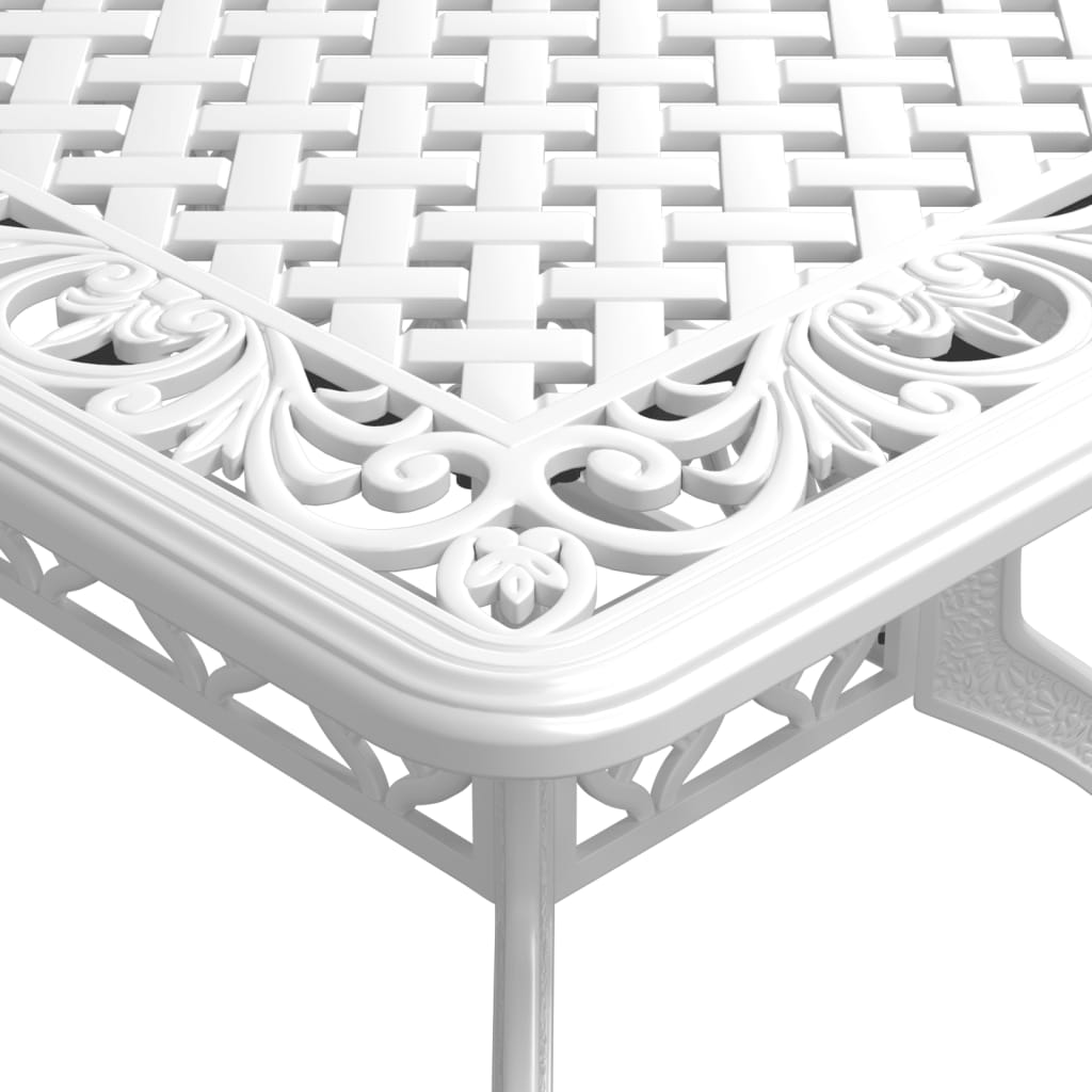 vidaXL Set da Pranzo da Giardino 5 pz Bianco in Alluminio Pressofuso