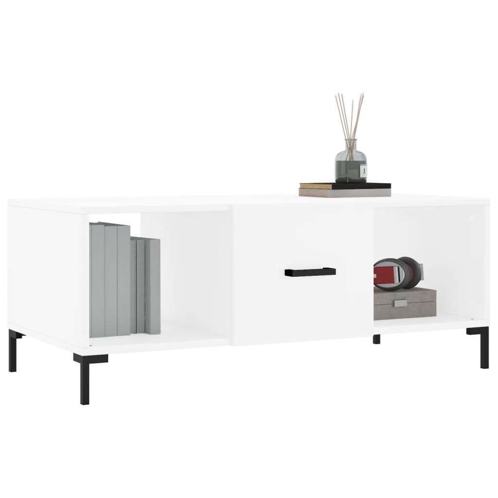 vidaXL Tavolino da Salotto Bianco 102x50x40 cm in Legno Multistrato