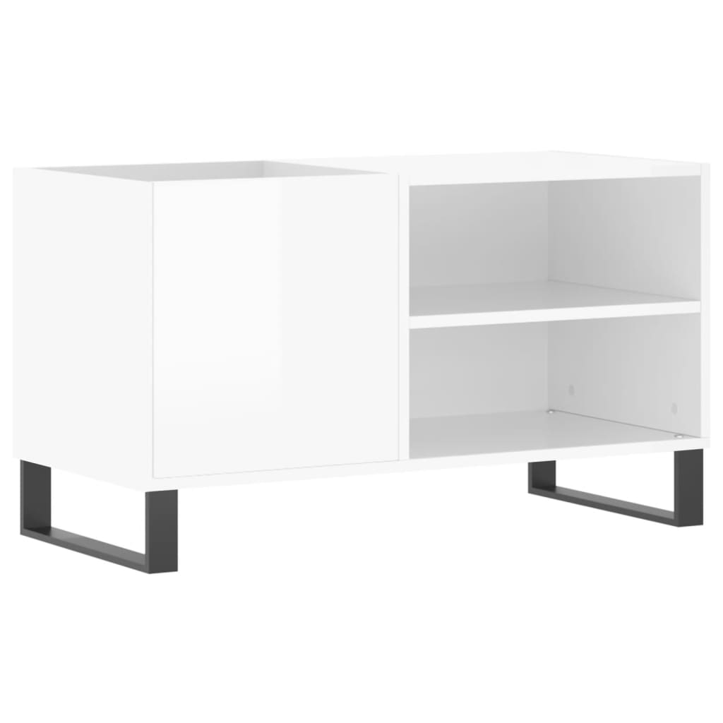 vidaXL Mobile Porta Dischi Bianco Lucido 85x38x48 cm Legno Multistrato