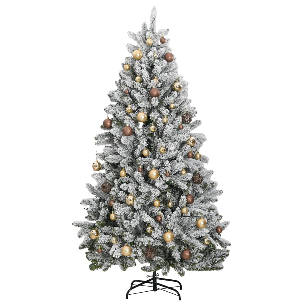 vidaXL Albero Natale Incernierato con 300 LED e Palline 210 cm