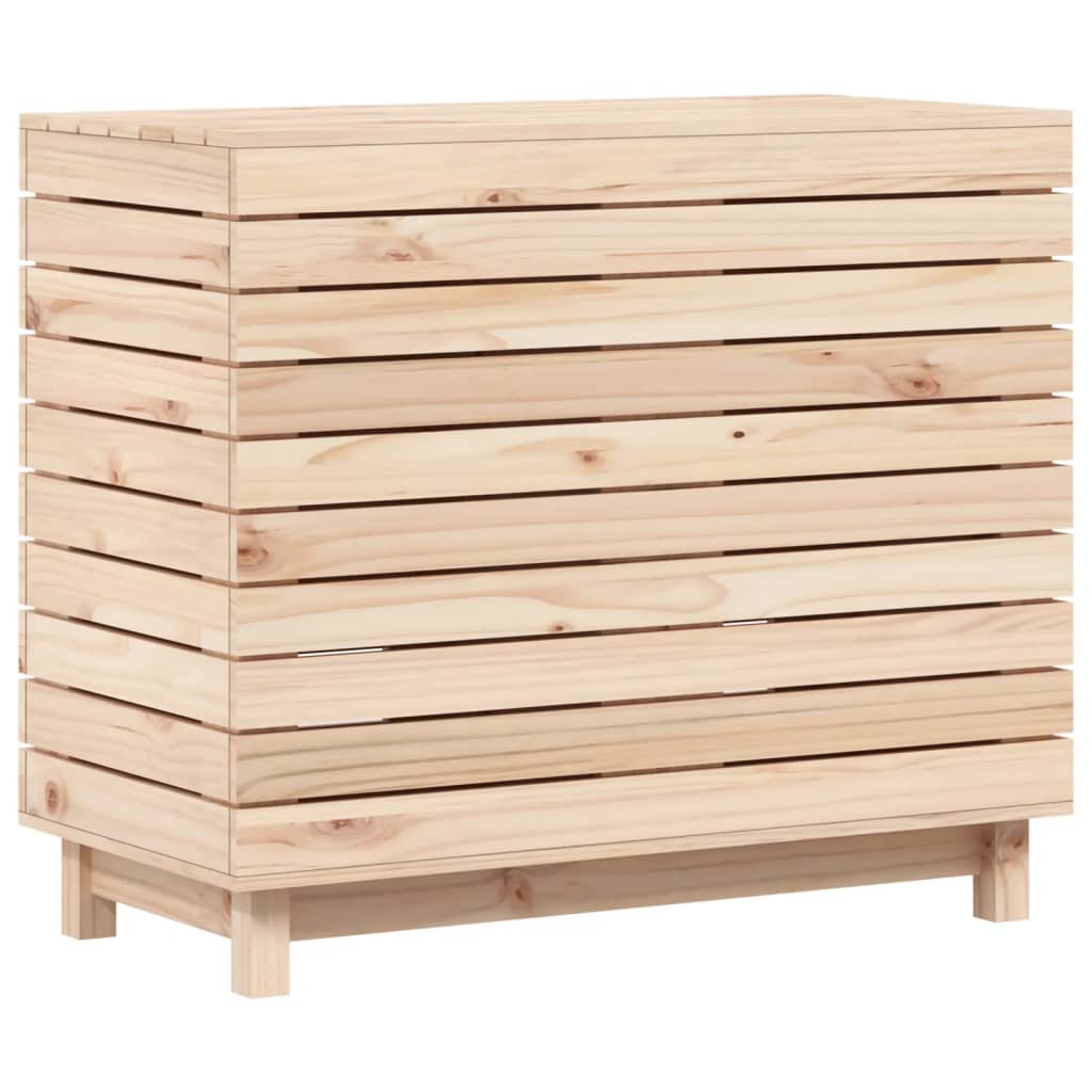 vidaXL Cesto per Bucato 88,5x44x76 cm Legno Massello Pino