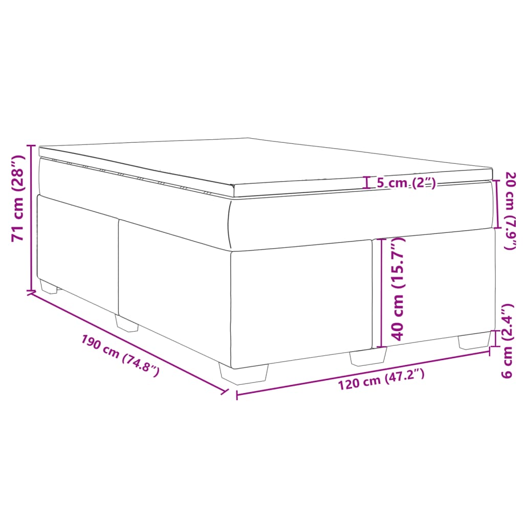 vidaXL Giroletto a Molle con Materasso Verde Scuro 120x190 cm Velluto