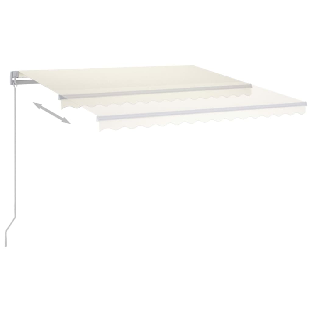 vidaXL Tenda da Sole Retrattile Manuale LED 450x350 cm Crema