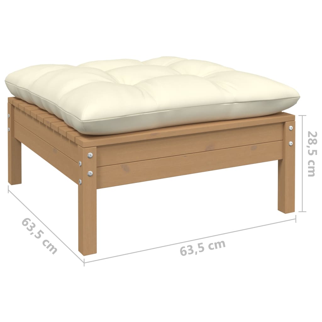 vidaxL Set Salotto da Giardino 7pz con Cuscini Crema in Legno di Pino